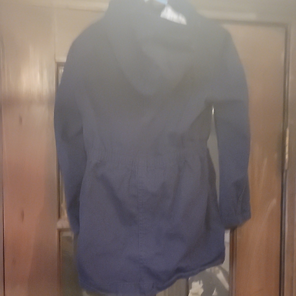 H&M Girls Navy Blue Zip Up Jacket, Medium Weight, Removable Hood, 4 Front Pocket - Picture 7 of 7